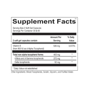 Natural Vitamin E Mixed Tocopherols