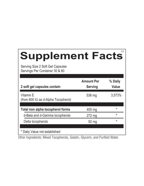 Natural Vitamin E Mixed Tocopherols